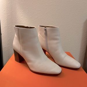 Franco Sarto Square Toed White Boots